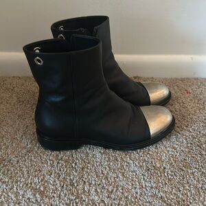 Proenza Schouler Metal Cap Toe Chelsea Combat Boots Sz EU 37 US 7 retail $1150
